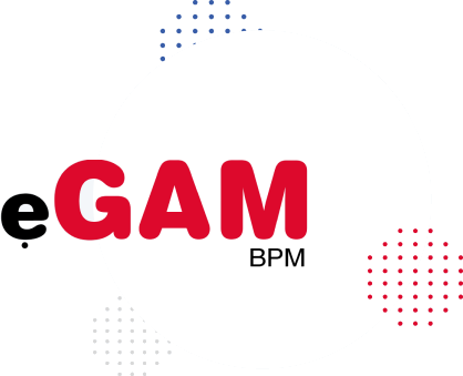 eGAM logo along with other graphic elements